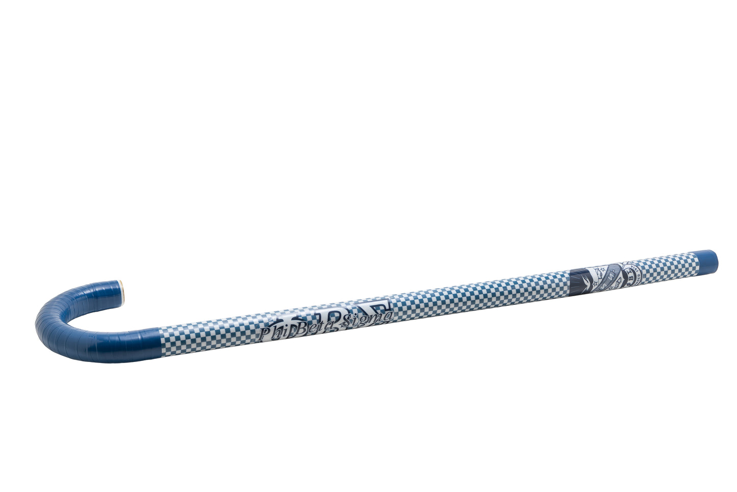 Phi Beta Sigma Cane - Checkered Pattern with Phi Beta Sigma Crest